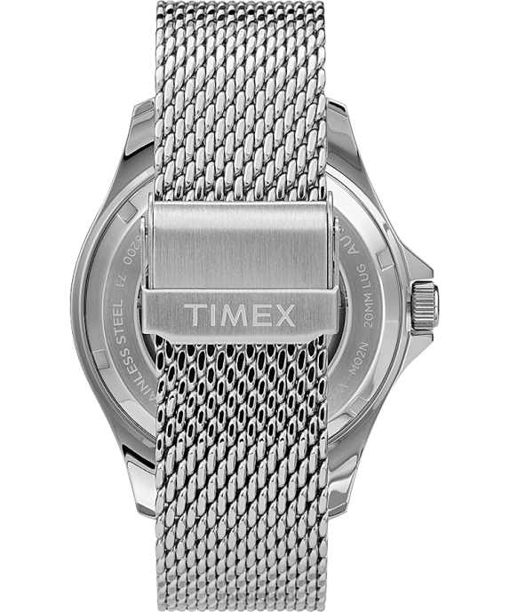 Watches | Stainless-Steel/Blue Men Timex Navi XL Automatic 41mm Stainless Steel Mesh Band Watch R6JT28