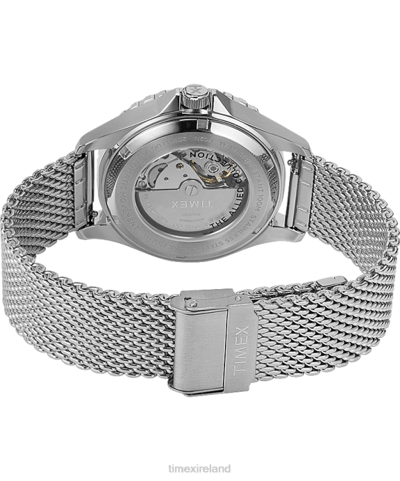 Watches | Stainless-Steel/Blue Men Timex Navi XL Automatic 41mm Stainless Steel Mesh Band Watch R6JT28