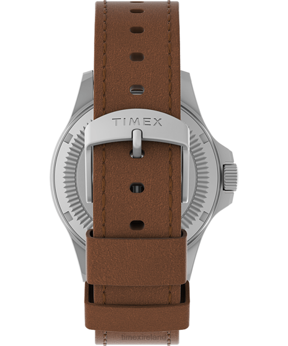 Watches | Stainless-Steel/Brown/Blue Men Timex Expedition North Field Post Solar 41mm Eco-Friendly Leather Strap Watch R6JT8