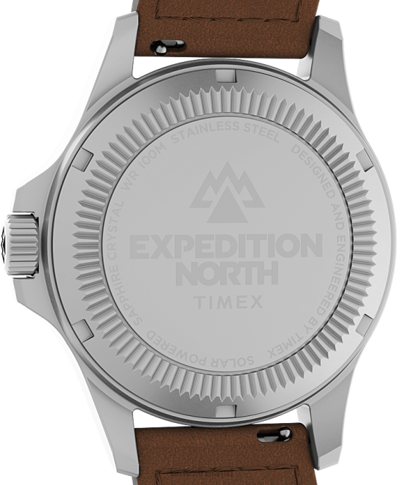 Watches | Stainless-Steel/Brown/Blue Men Timex Expedition North Field Post Solar 41mm Eco-Friendly Leather Strap Watch R6JT8