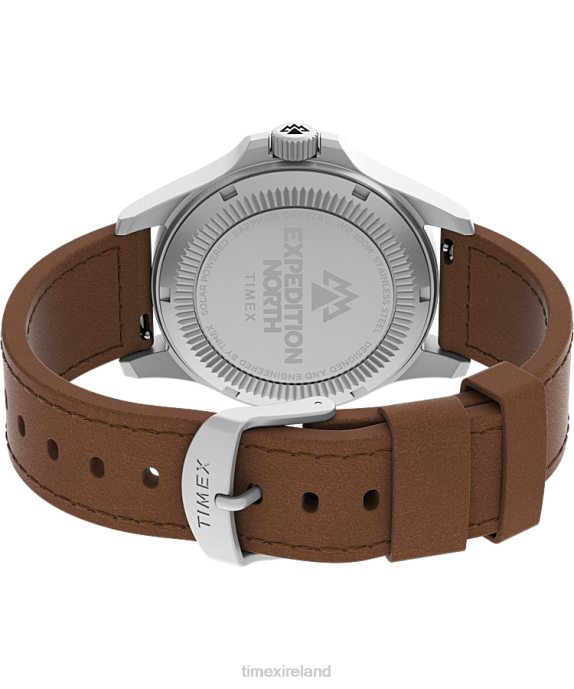 Watches | Stainless-Steel/Brown/Blue Men Timex Expedition North Field Post Solar 41mm Eco-Friendly Leather Strap Watch R6JT8