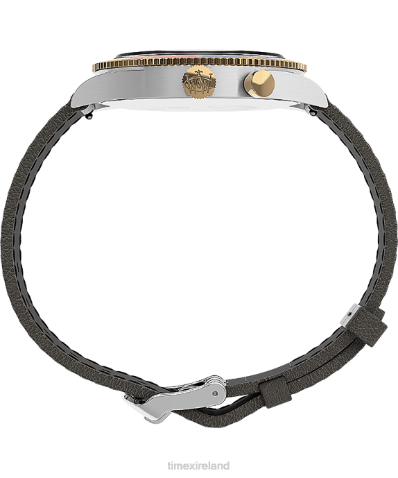 Watches | Stainless-Steel/Brown/Blue Men Timex Waterbury Traditional GMT 39mm Leather Strap Watch R6JT5