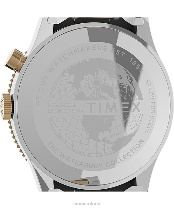 Watches | Stainless-Steel/Two-Tone/Blue Men Timex Waterbury Traditional GMT 39mm Stainless Steel Bracelet Watch R6JT18