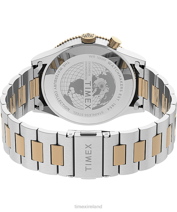 Watches | Stainless-Steel/Two-Tone/Blue Men Timex Waterbury Traditional GMT 39mm Stainless Steel Bracelet Watch R6JT18