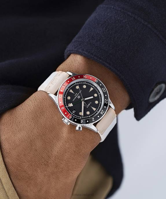 Watches | Stainless-Steel/White/Black Men Timex Waterbury Traditional GMT 39mm Mixed Material Strap Watch R6JT4