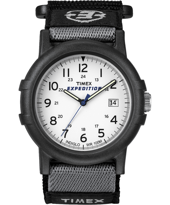 Watches | Black/White Men Timex Expedition Camper 38mm Fabric Strap Watch R6JT308