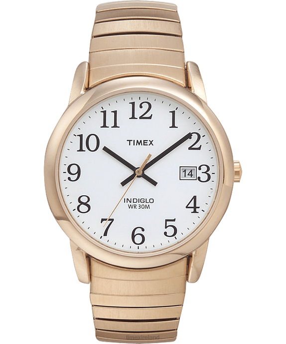Watches | Gold-Tone/White Men Timex Easy Reader 35mm Expansion Band Watch R6JT311