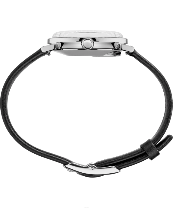 Watches | Stainless-Steel/Black/Silver-Tone Men Q Timex 1978 Reissue Date 35mm Leather Strap Watch R6JT294