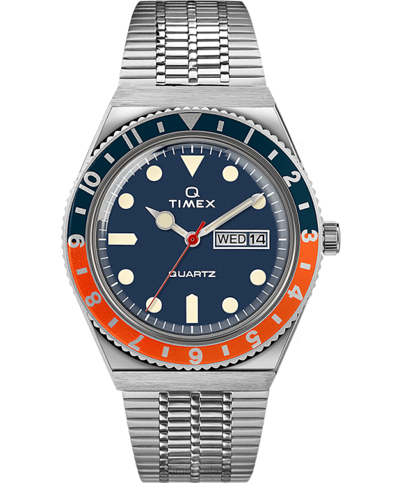 Watches | Stainless-Steel/Blue/Orange Men Q Timex Reissue 38mm Stainless Steel Bracelet Watch R6JT283
