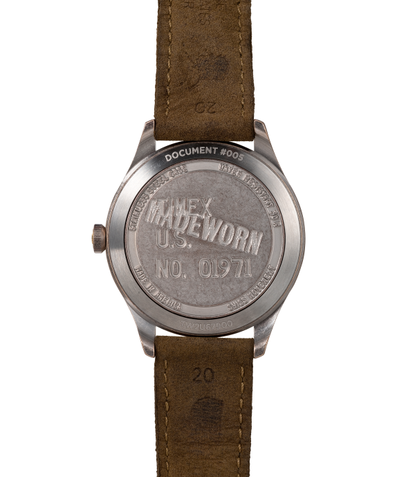 Watches | Stainless-Steel/Brown Men Timex x MadeWorn 41mm Leather Strap Watch R6JT293