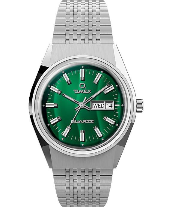 Watches | Stainless-Steel/Green Men Q Timex Reissue Falcon Eye 38mm Stainless Steel Bracelet Watch R6JT277