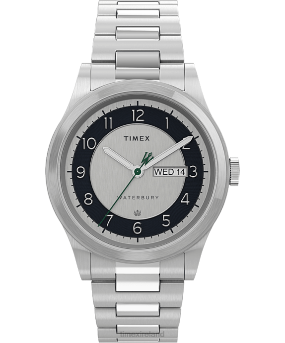 Watches | Stainless-Steel/Silver-Tone Men Timex Waterbury Traditional Day/Date 39mm Stainless Steel Bracelet Watch R6JT276