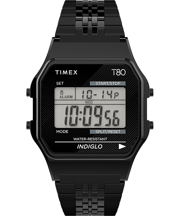 Watches | Black Men Timex T80 34mm Stainless Steel Bracelet Watch R6JT157