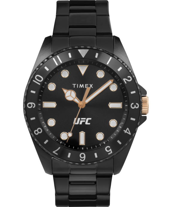 Watches | Black Men Timex UFC Debut 42mm Stainless Steel Bracelet Watch R6JT170