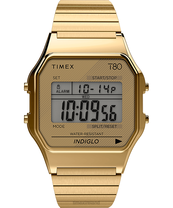 Watches | Gold-Tone Men Timex T80 34mm Stainless Steel Expansion Band Watch R6JT167