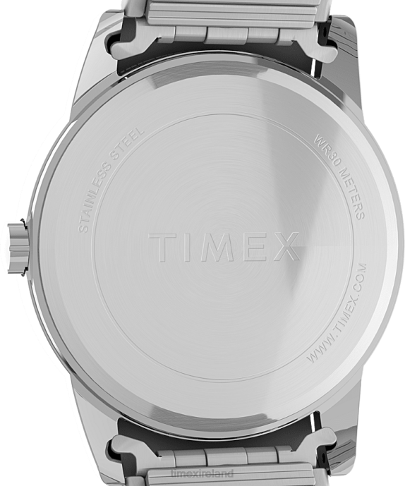 Watches | Silver-Tone/White Men Timex Easy Reader 38mm Stainless Steel Expansion Band Watch with Perfect Fit R6JT148