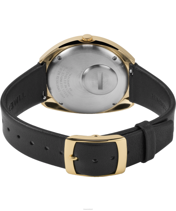 Watches | Gold-Tone/Black/Burgundy Men Q Timex 1972 Reissue 43x39mm Leather Strap Watch R6JT67