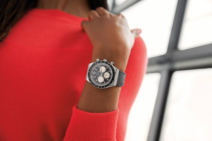 Watches | Stainless-Steel/Black Men Q Timex Chronograph 40mm Leather Strap Watch R6JT65