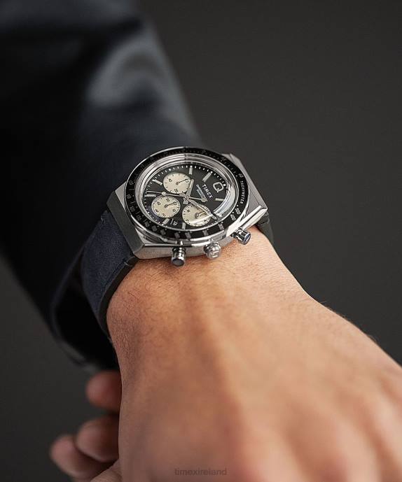 Watches | Stainless-Steel/Black Men Q Timex Chronograph 40mm Leather Strap Watch R6JT65