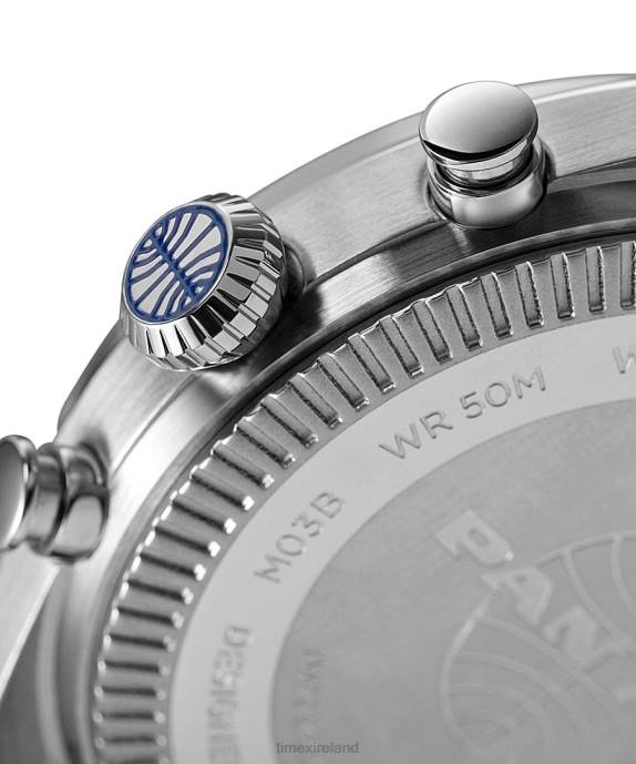 Watches | Stainless-Steel/Brown/Blue Men Timex x Pan Am Chronograph 42mm Leather Strap Watch R6JT80