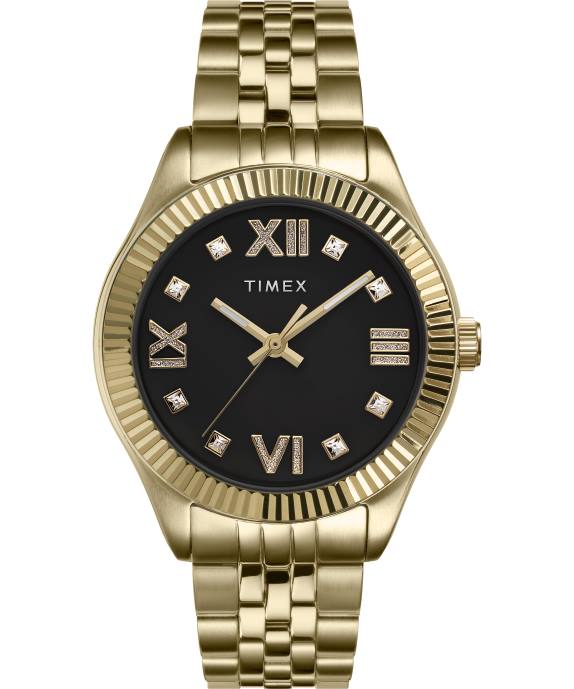 Watches | Gold-Tone/Black Women Timex Legacy 34mm Stainless Steel Bracelet Watch R6JT323