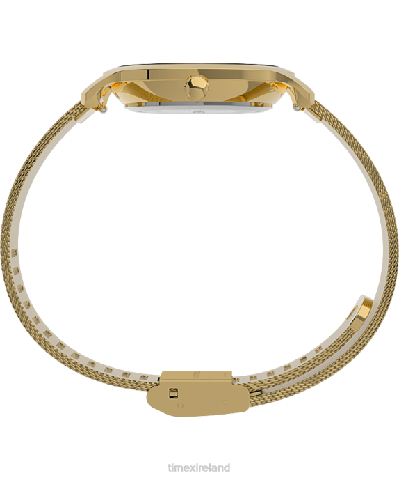 Watches | Gold-Tone/Blue Women Timex Transcend Celestial 31mm Stainless Steel Bracelet Watch R6JT379