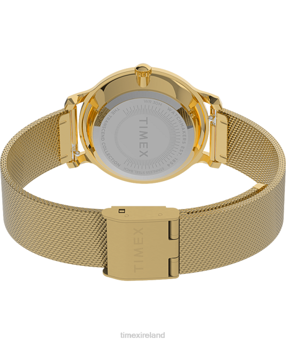 Watches | Gold-Tone/Blue Women Timex Transcend Celestial 31mm Stainless Steel Bracelet Watch R6JT379