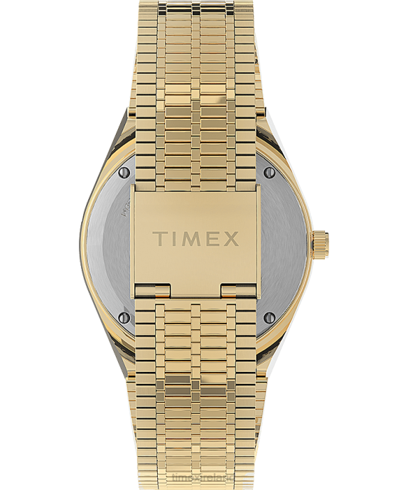 Watches | Gold-Tone/Cream Women Q Timex 36mm Stainless Steel Bracelet Watch R6JT349