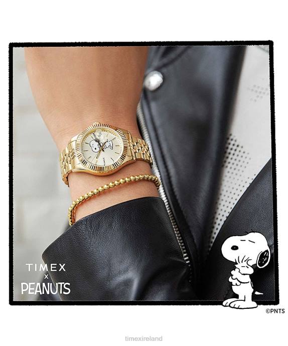 Watches | Gold-Tone Women Timex Legacy x Peanuts 34mm Stainless Steel Bracelet Watch R6JT376