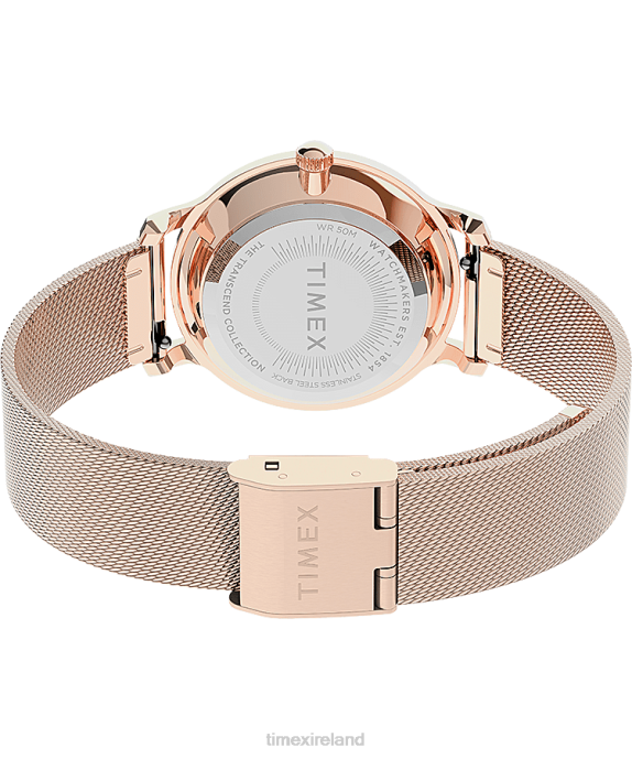 Watches | Rose-Gold-Tone/Pink Women Timex Transcend 31mm Stainless Steel Mesh Band Watch R6JT362
