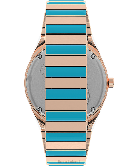 Watches | Rose-Gold-Tone/Two-Tone/Pink Women Q Timex Malibu 36mm Stainless Steel Expansion Band Watch R6JT367