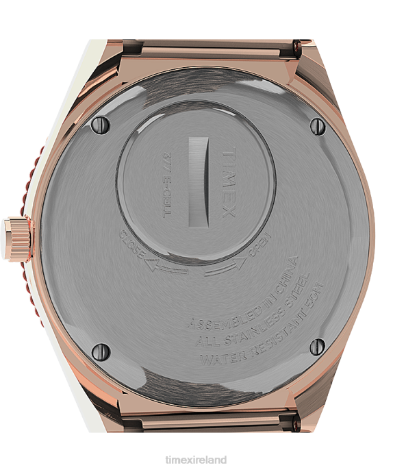 Watches | Rose-Gold-Tone/Two-Tone/Pink Women Q Timex Malibu 36mm Stainless Steel Expansion Band Watch R6JT367