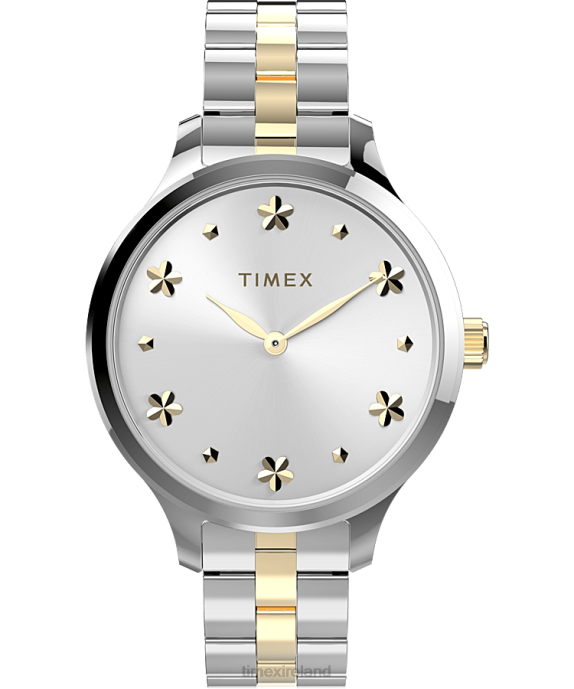 Watches | Silver-Tone/Two-Tone Women Timex Peyton 36mm Stainless Steel Bracelet Watch R6JT358