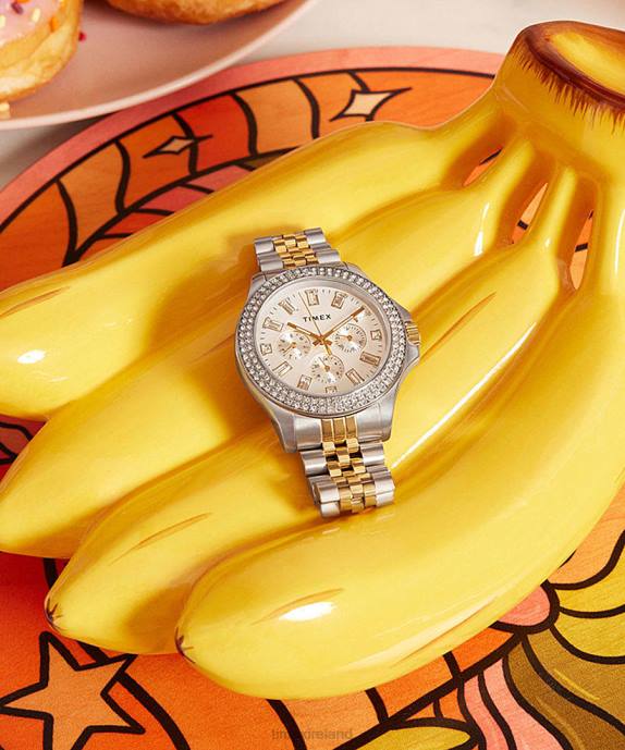 Watches | Two-Tone/Silver-Tone Women Timex Kaia Multifunction 40mm Stainless Steel Bracelet Watch R6JT347