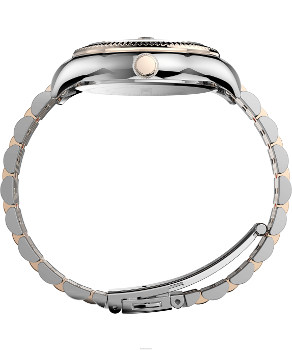 Watches | Two-Tone/Silver-Tone Women Timex Legacy 34mm Stainless Steel Bracelet Watch R6JT337