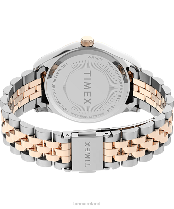 Watches | Two-Tone/Silver-Tone Women Timex Legacy 34mm Stainless Steel Bracelet Watch R6JT337