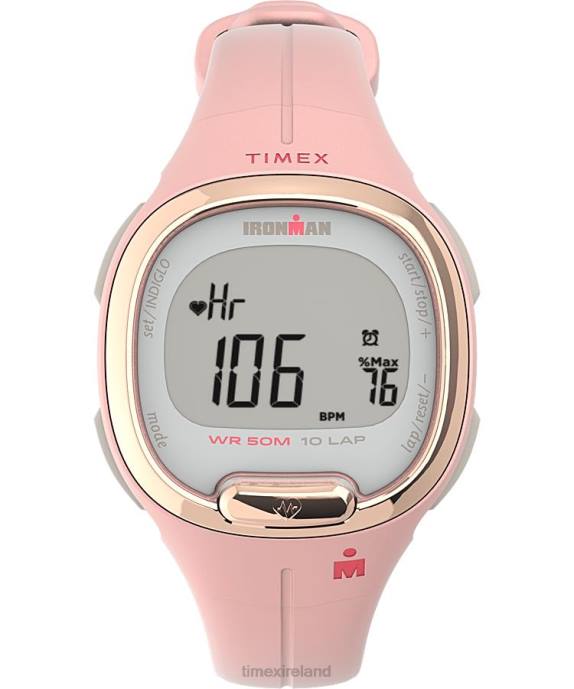 Watches | Pink/Rose-Gold-Tone Women Timex Ironman HeartFIT Transit+ 33mm Resin Strap Activity and Heart Rate Watch R6JT405