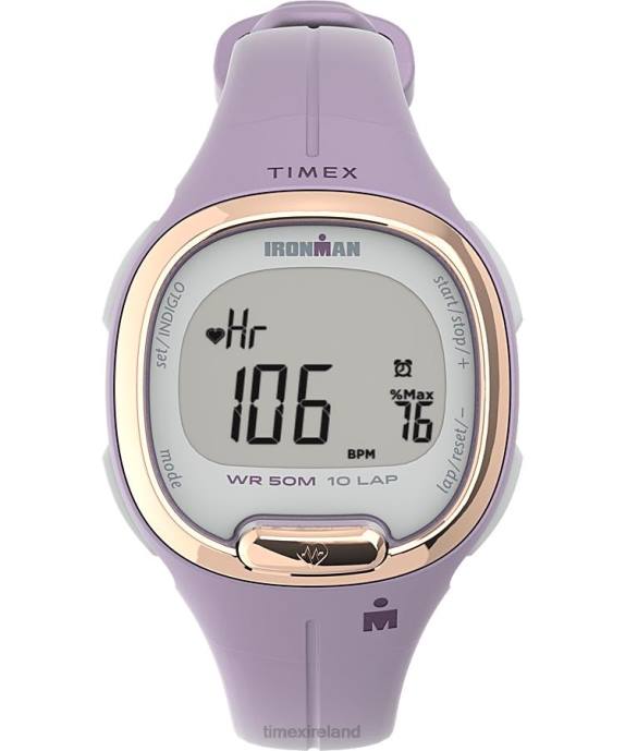 Watches | Purple/Rose-Gold-Tone Women Timex Ironman HeartFIT Transit+ 33mm Resin Strap Activity and Heart Rate Watch R6JT410