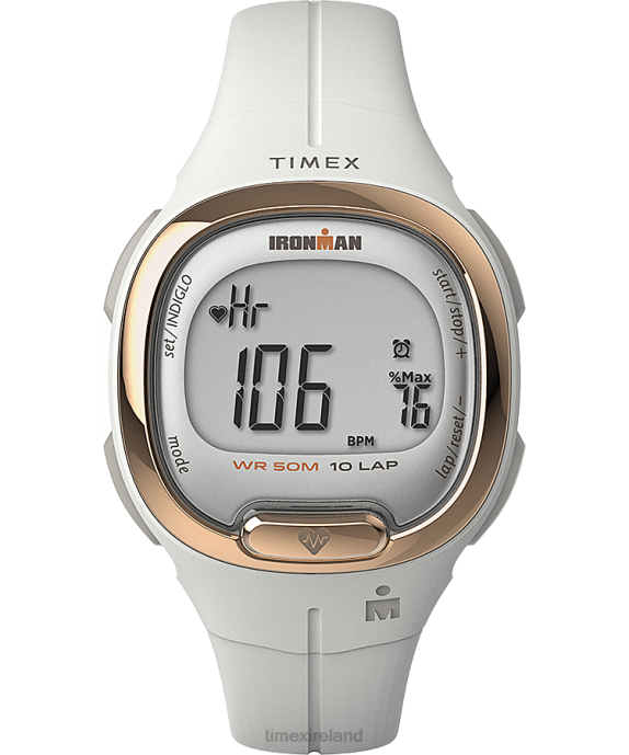 Watches | White/Rose-Gold-Tone Women Timex Ironman HeartFIT Transit+ 33mm Resin Strap Activity and Heart Rate Watch R6JT403
