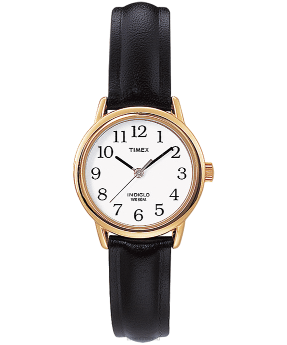 Watches | Gold-Tone/Black/White Women Timex Easy Reader 25mm Leather Strap Watch R6JT401