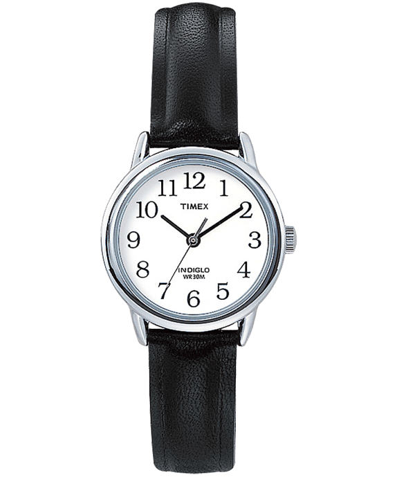 Watches | Silver-Tone/Black/White Women Timex Easy Reader 25mm Leather Strap Watch R6JT400